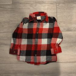 Size 24 Months Red Plaid Flannel 