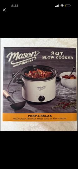 3 ITEMS: 3 Quart Slow Cooker, 4 Piece stoneware soup bowl, 4 Piece Kitchen Tool Set