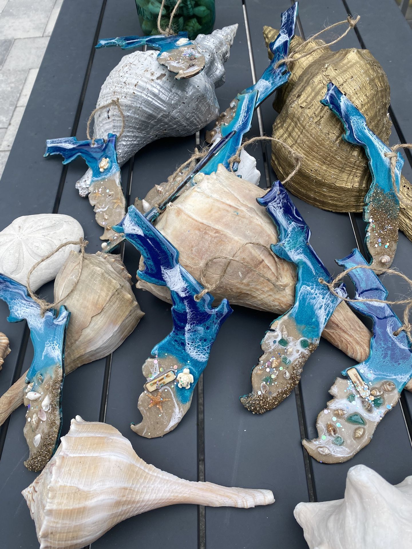 Epoxy Ocean Florida Ornaments