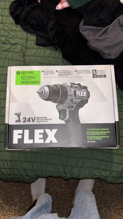 NEW FLEX 24V Brushless 1/2” Drill Driver Kit w/ 2 Batteries & Charger
