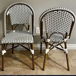  $50 Per Chair — Set Of 6 Safavieh Indoor / Outdoor  Stackable Chairs