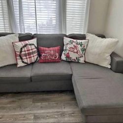 Gray Modern Reversible Sectional Sofa