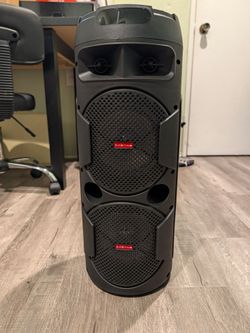 Battery Powered PA Speaker Two Wireless Microphones Karaoke