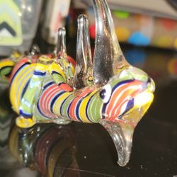 HAND BLOWN COLORFUL GLASS DRAGON