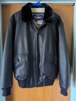 Navy Airborne Leathers Jacket Mens Small Brown G1 Flight Aviator Bomber Leather