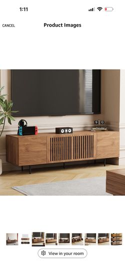 Mid Century Modern TV Stand In Walnut