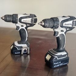 Two Makita Drill And Batteries