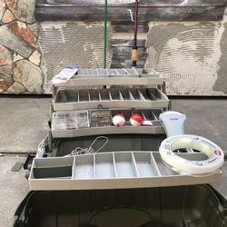 Fishing Set! 2 Fishing Reels And One Fishing Accessory Foldable/expandable Case With Accessories Included!