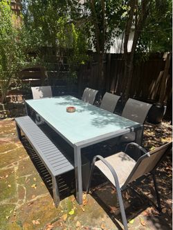 outdoor patio dining set and chairs - 8 seats