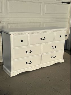White Long dresser 61L x 18W x 36H
