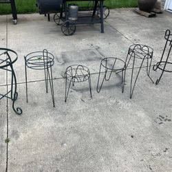 6- Various Metal Plant Stands