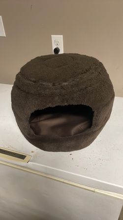 Dark Brown Plush Pet Cave Bed