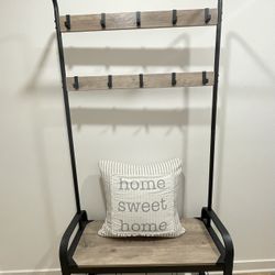 Entry Way Hall Tree (Coat Rack, Bench, Shoe Rack)