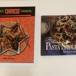 The Complete Chinese Cookbook & Five Minute Pasta Sauces (2) Books Total 