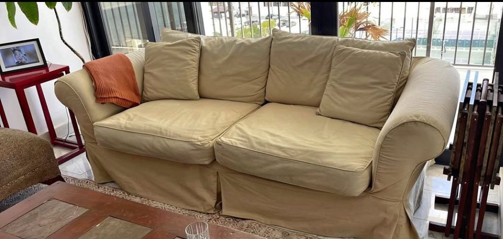 Queen Size Slip Cover Sleeper Sofa