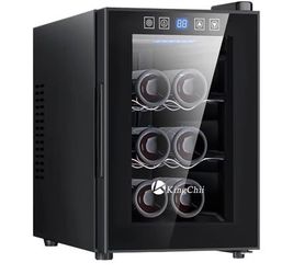 6 Bottle Thermoelectric Wine Cooler Refrigerator Advanced Cooling Technology, Stainless Steel