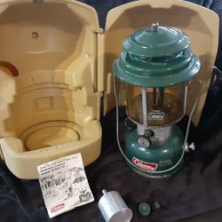 Antique Coleman Lantern With Case and Original Manual, Funnel Plus Spare Parts