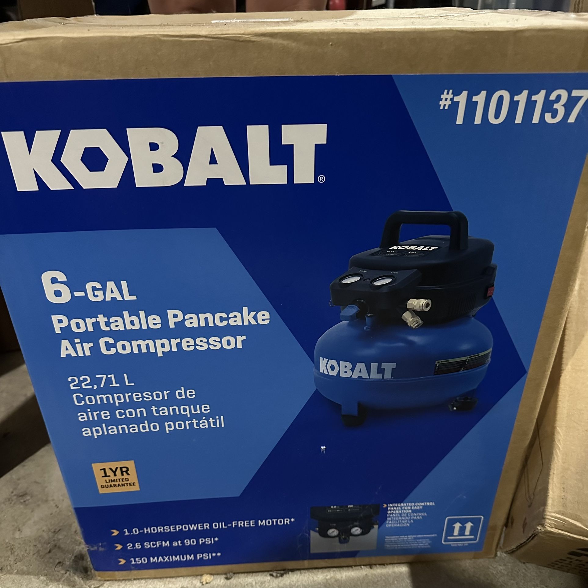 Kobalt 6gal Portable Electric 150psi Pancake Air Compressor