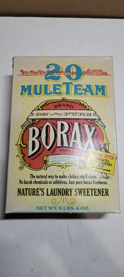 1974 20 Mule Team Borax Brand Soap Box (1/4 full)