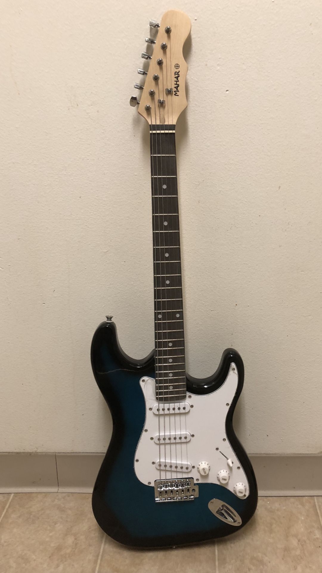Black and Blue Electric Guitar (Brand New)