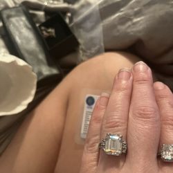 6.90 Carat Certified Grey Emerald Cut Diamond Hpht 925 Sterling Silver 18k White Gold Micro Plated Ring 6.5 