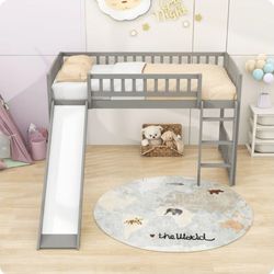 Kids Bed With Slide And Matress like New