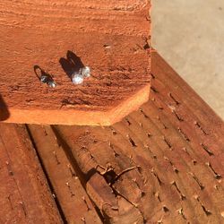 14k silver Lab diamond earrings 