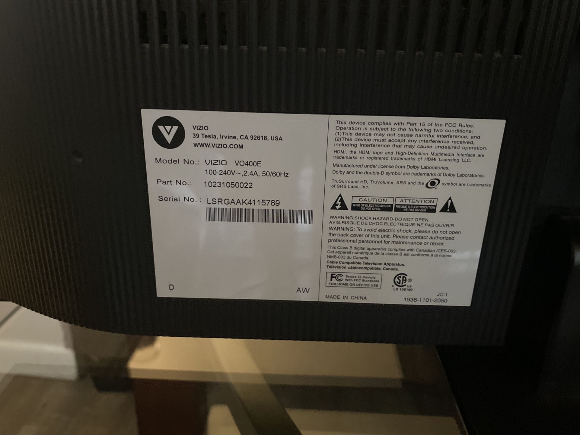 Vizio 46’ Flat Screen Tv for Sale in Ceres, CA OfferUp