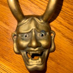 Rare Vintage 1978 Cast Bronze Satan Arthur Court Glass Eyed Devil Wall Memo Clip