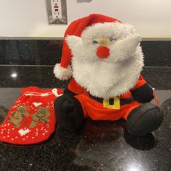 Water Bottle Santa Dog Toy with Cookie Bag by Dog Toys