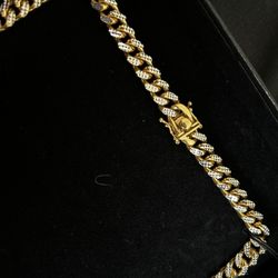24" Men's Two-Tone Cuban Link Chain Necklace in 14k Gold-Plated Sterling Silver