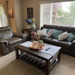 Leather Power Reclining Sofa Set