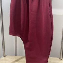 Burgundy Side Slit Skirt
