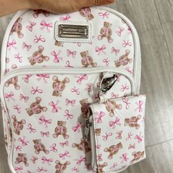 NWT Teddy Bear with pink bows Backpack and coin purse set
