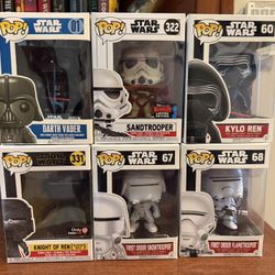 6 Star Wars Pop Vinyls All New