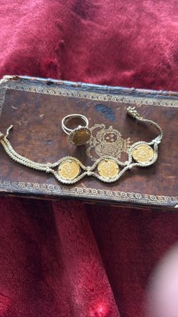 Bracelet and ring 14 K 22K coin, beautiful piece