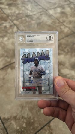 Sammy Sosa Slam Custom Trading Card Auto Beckett Authentic Autograph
