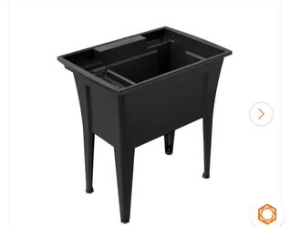 32 in. x 22 in. Black Freestanding Utility/Laundry Sink