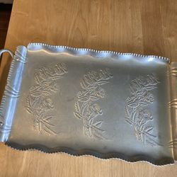 Vintage Hammered Aluminum Tray Circa 1(contact info removed)