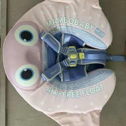 Mambobaby Air-Free Chest Baby Float with a pink fish design
