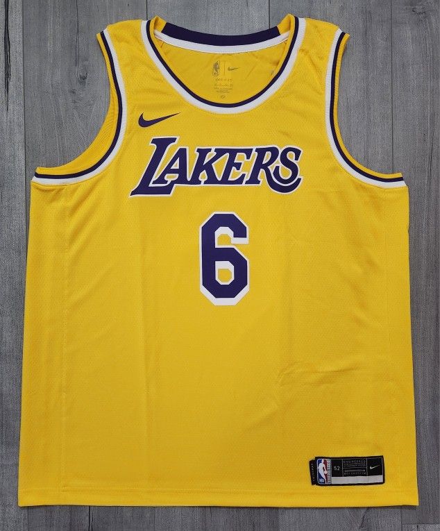 Nike Lebron James Los Angeles Lakers NBA Swingman Jersey CW3669-738 SZ XL Sz 52