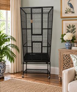 Large rolling bird cage