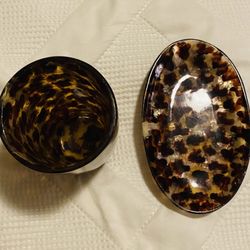 LEOPARD PRINT SOAP DISH & CUP