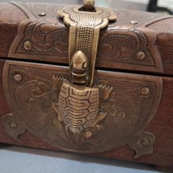 Collectable Rosewood/ Brass Asian Jewelry Box