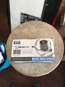 Blink one gooseneck coffee kettle with spoon