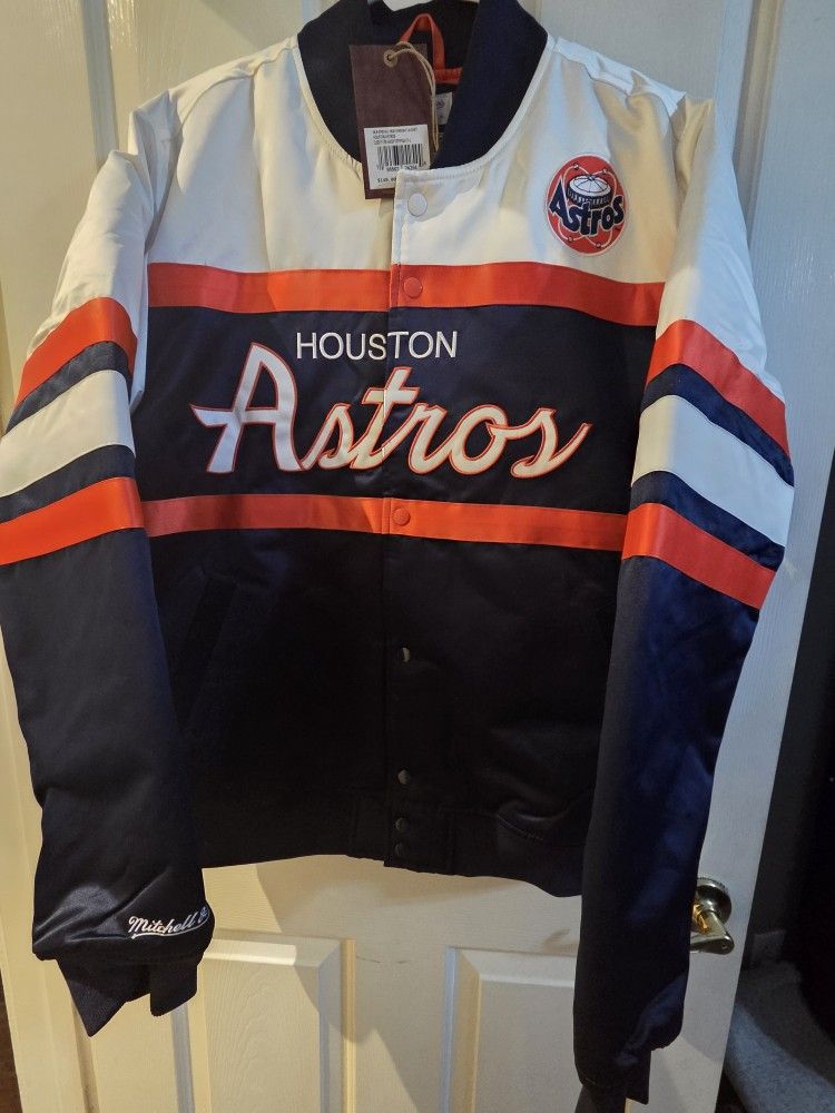 Houston Astros L Mitchell & Ness Coopertown Collection heavyweight jacket $140 retail 
