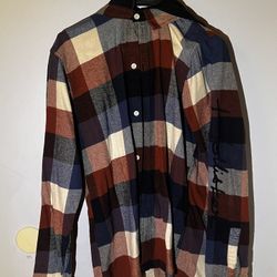 Hollister Flannel Button Hoodie 