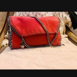 Authentic Red Stella McCartney Flabella Crossbody Bag purse
