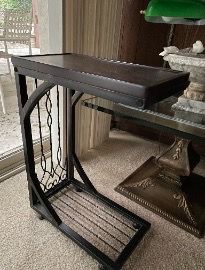 Wood with Metal Side Table