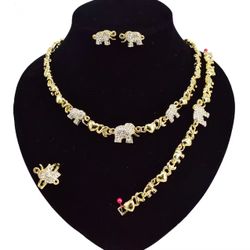 Women’s 18k Gold Plated Elephant XOXO Jewelry Set